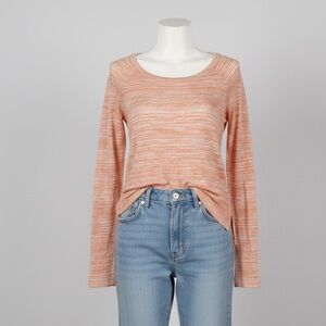 Reitmans Orange Ribbed Long Sleeve Shirt